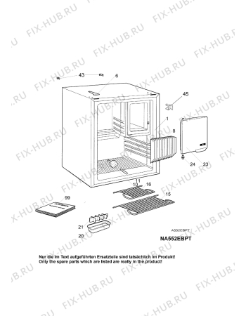 Взрыв-схема холодильника Caravel Air (N Ca) A552EBP - Схема узла Housing 001